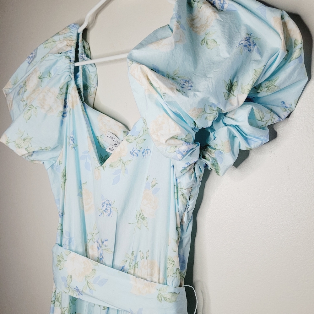 Loveshack Fancy x Target NWT Blue Floral Estelle Dress Maxi Size 2 - Picture 4 of 15
